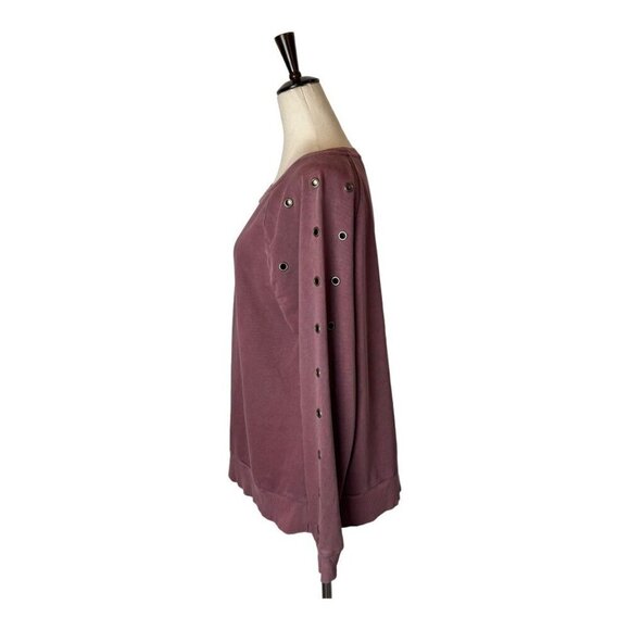 Joe's Jeans Collection Sweatshirt Women Small Mauve Purple Izzy Grommet Pullover - Picture 7 of 9